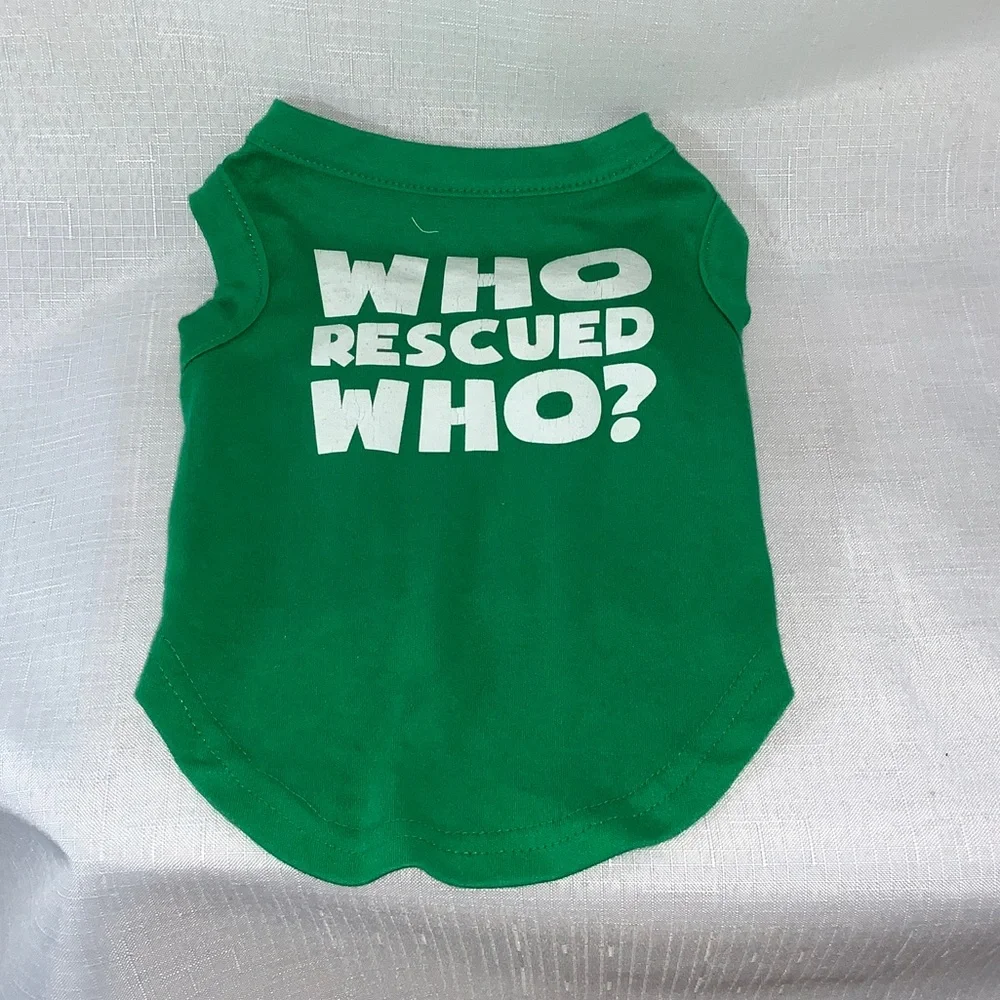 720 10/$50🏄🏻‍♀️ Small Dog Who Rescued Who Green Outfit